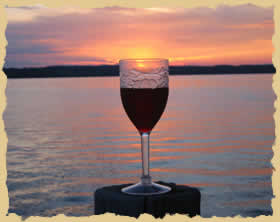 photograph: Wine glass at sunset